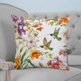thumbnail image 4 of Spring Floral Hummingbird 20x20 Pillow Covers Set of 2, Pastoral Rustic Botanical Flowers Throw Pillow Covers Decorative Couch Cushion Case, Microfiber Square Pillowcases for Bedroom Car Living Room, 4 of 7