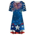 thumbnail image 4 of Clean Summer Sundress for Womens Usa Flag Star Stripe Dress Independence Day Patriotic Shirt Elastic High Waist Dresses Crew Neck Short Sleeve Dress Loose Relaxed Fit Sun-Dress, 4 of 5