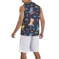 thumbnail image 2 of Sikiie Cartoon Dinosaur Scooter Sport Blue Basketball Jersey Reversible Men's Mesh Athletic Sports Shirts Training Practice S-4XLMedium, 2 of 6