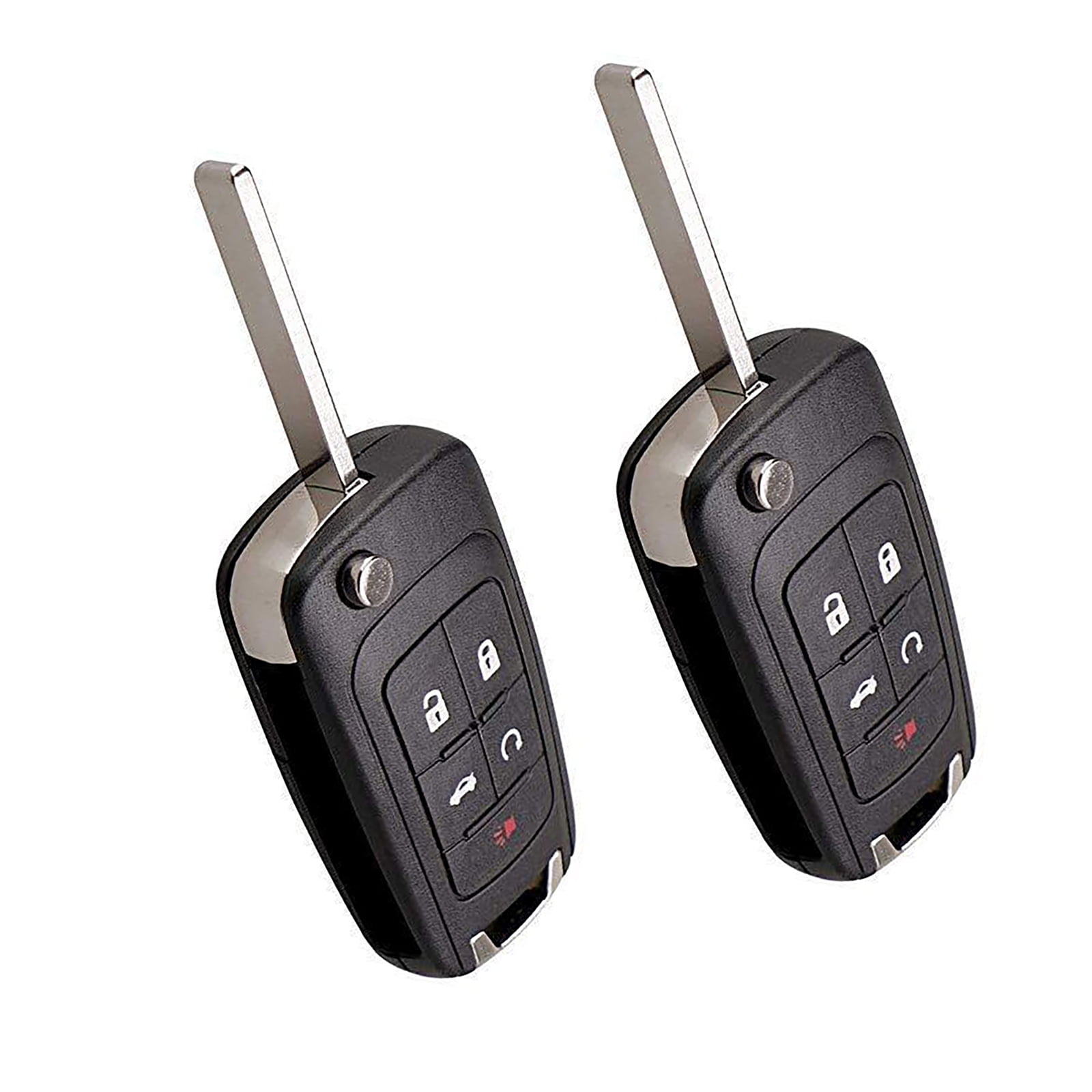2Packs Black Wireless Remote Key Fob FCC ID OHT01060512 5-Button Car Key with Built-in Chip Vehicle Control