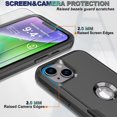thumbnail image 3 of Phone Case for iPhone 13 and iPhone 14, Non-Slip Shockproof 10 Ft Military Dropproof Phone Case with 2 Tempered Glass Screen Protectors, 6.1 Inch (Black), 3 of 7