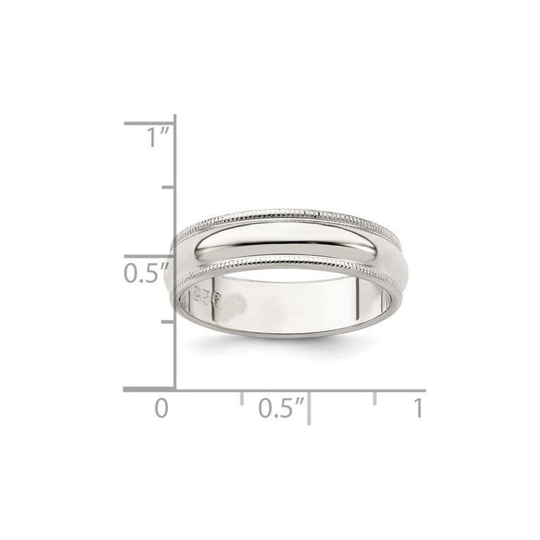 Sonia Jewels 5mm Solid Sterling Silver Milgrain Wedding Band - Comfort Fit, Polished, Sizes 4-13