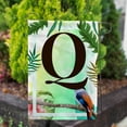 thumbnail image 4 of America Forever Tropical Summer Monogram Garden Flag Letter Q 12.5 x 18 inches Palm Leaves Hibiscus Coastal Bird Double Sided Vertical Outdoor Yard Lawn Decorative Red Floral Garden Flag, 4 of 5