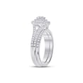 thumbnail image 3 of 10kt White Gold Round Diamond Bridal Wedding Ring Band Set 1 Cttw, 3 of 4
