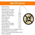thumbnail image 2 of Light Strip LED USB Rechargeable Cuttable Adhesive IP65 Waterproof 3 Brightness Strip Lamp Ambient Light for Home Garden Party, 2 of 10