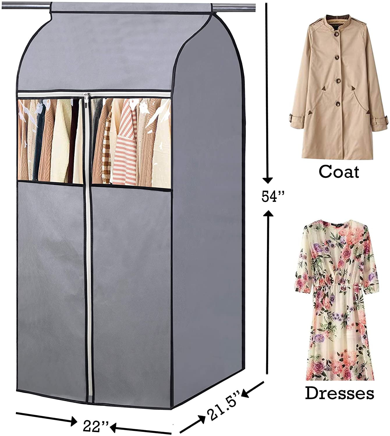 Hanging Garment Bag Organizer Storage With Clear Pvc 衝撃特価