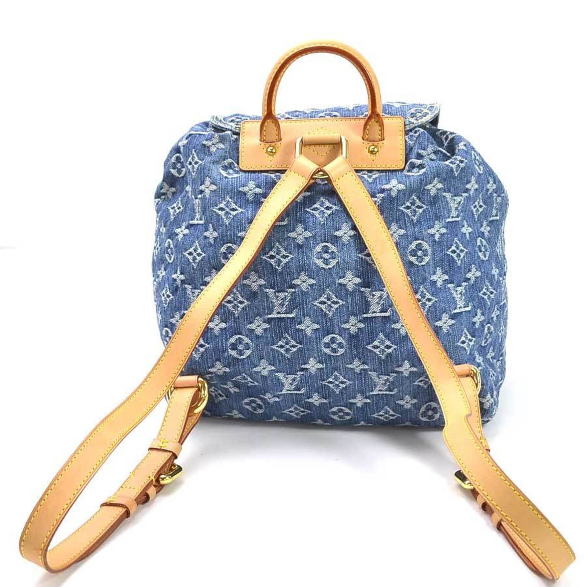 Authenticated Used Louis Vuitton LOUIS VUITTON Monogram Denim Sack Add GM Backpack  Rucksack Blue M95056 Sac A Dos 