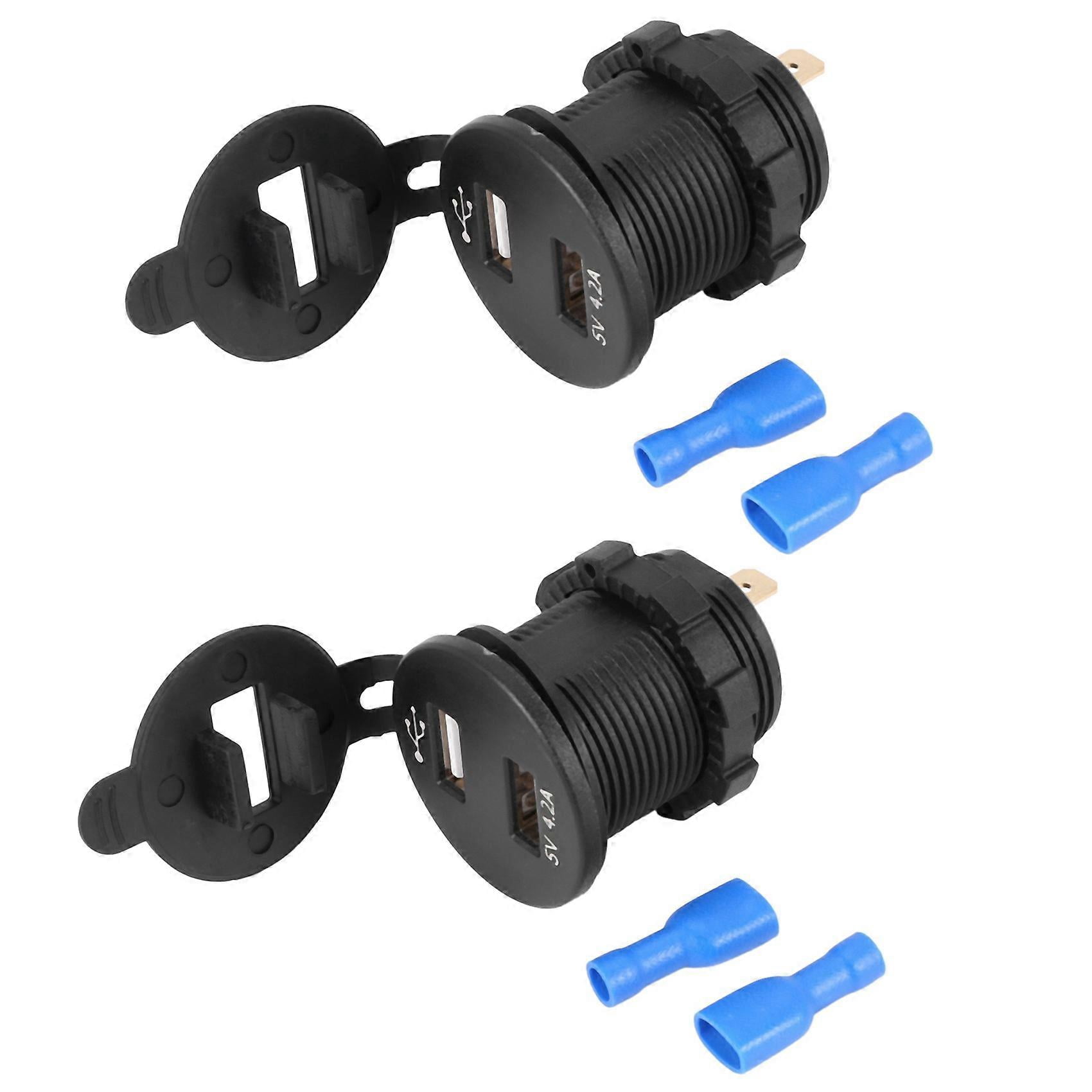 compatible 2X USB Car Socket 12V Car Charger 5V 4.2A Dual USB Car Charger Waterproof Cigarette Adapter with LE_Perfect Gift