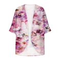 thumbnail image 5 of Dolkfu Kimonos for Women Floral Print Puff Sleeve Cardigan Loose Chiffon Cover Up Casual Blouse Tops, 5 of 5