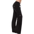 thumbnail image 3 of HAHDAXIA Womens Yoga Pants, Lounge Pants, Wide Leg Sweatpants Bootleg Pants with 3 Button Pockets, 3 of 4