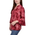 thumbnail image 2 of NY Collection Women's 3/4 Bell Sleeve Pleat Front Y Neck Top, 2 of 4