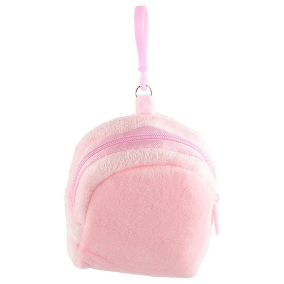 Raindrops 1Set Childs Purse in Pink Plush with Coin Storage Function Ideal for Toddlers and Young Kids