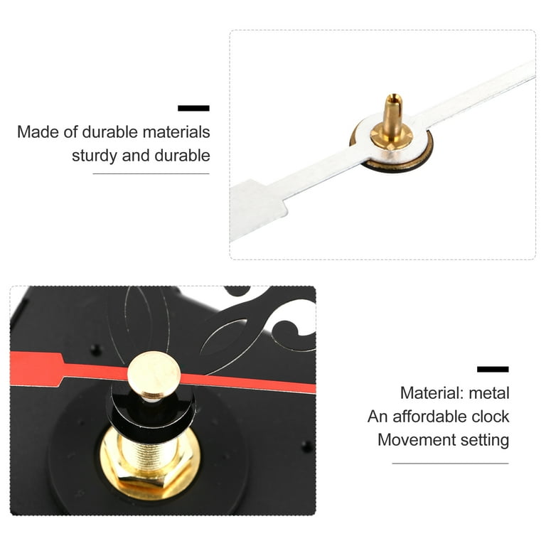 WRITWAA Acrylic Clock Movement Kit Black Silent Mute Mechanism for
