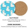 thumbnail image 6 of Round Drink Coasters, 1 Pcs Cute Llama on Blue Background Absorbent Ceramic Coaster with Cork Base for Coffee Cups Housewarming Gift for Home Decor, 6 of 6