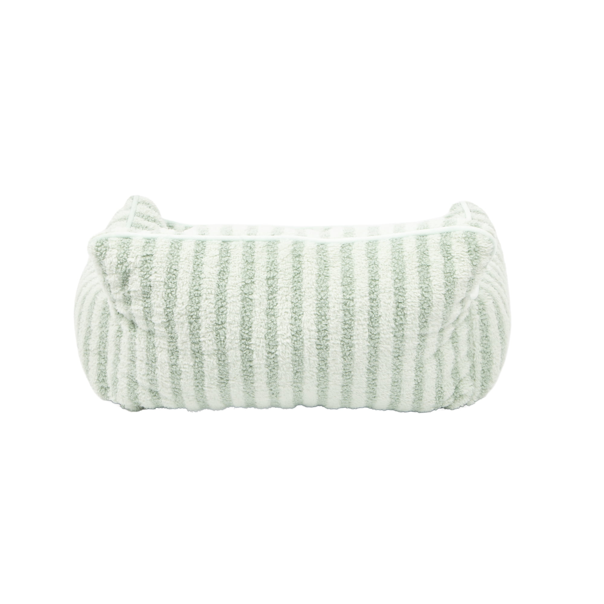 Oodles Striped Sherpa Sofa Lounger Pet Bed, Green, One Size, 27" x 21" x 15"