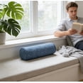 thumbnail image 6 of Linen Lumbar Support Pillow, Rectangular Decorative Throw Cushion, 15x6 inch Sofa Bed Couch Accent, 6 of 6