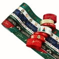 thumbnail image 3 of CHUANK Christmas Gift Wrap Ribbons - 7pcs Polyester Satin Ribbon Set with Snowflake & Reindeer Patterns  5 Yards Each  Festive Holiday Decor for Gifts and Party Favors, 3 of 6