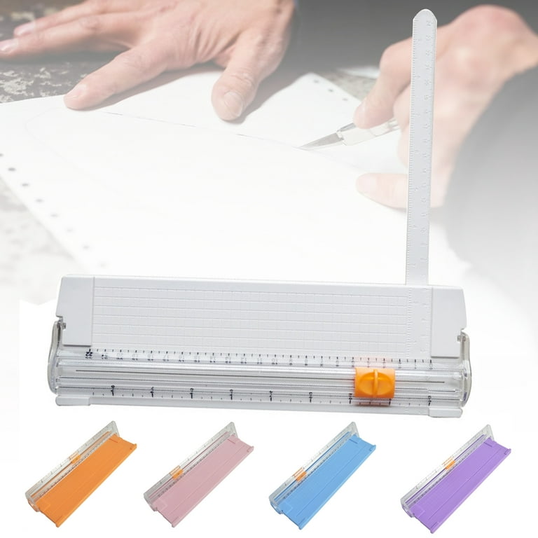 857A5 Paper Cutter Sliding Portable Mini Trimmer with Foldable Ruler for  Craft Purple ABS Metal 