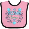 thumbnail image 3 of Inktastic My Meemaw Loves Me with Flowers and Hearts Boys or Girls Baby Bib, 3 of 4