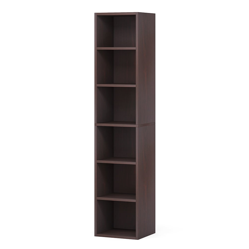 Canddidliike 70.9" Corner Bookcase, Modern 6-Tier Narrow Cube Display Shelves, Bookcase for Indoor as Home, Brown