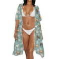 thumbnail image 3 of DISNIMO Horse Flower Print Women's Summer Bikini Cover Ups Casual Fashion Kimono Bathing Suit Coverup Long Loose Open Front Beach Cover Up, 3 of 6