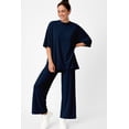 thumbnail image 2 of Moomaya Womens 2 Piece Lounge Set - Split Hem Tunic Top and Soft Pants with Pockets - Maternity Friendly Loungewear Set, 2 of 7