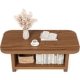 thumbnail image 7 of Tribesigns 47.2" Coffee Table, 2-Tier Coffee Table with Storage, Safe Rounded Corners for Living Room, Bedroom, Brown, 7 of 7