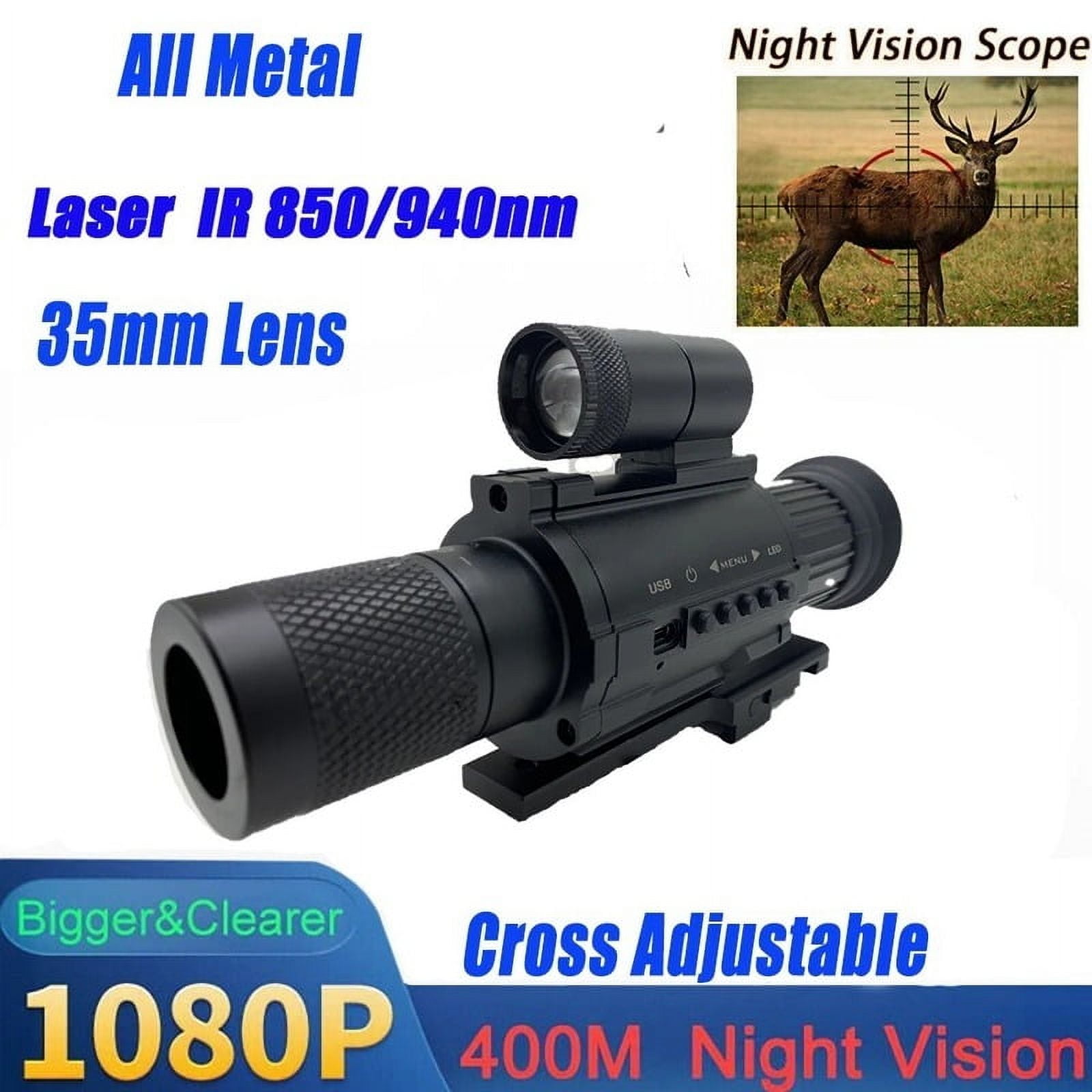 3X Night Vision Scope - Durable Metal Construction, Built-in 850nm IR Illuminator for Outdoor Use, Compatible with 11-20mm Rails, Shock-Resistant Design for Hunting & Night Surveillance