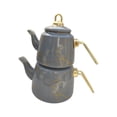 thumbnail image 2 of veasfak 2Pcs Enamel Tea Pot Set Easy to Clean Tea Jug for Home Use Kitchen Tea House Gray, 2 of 9