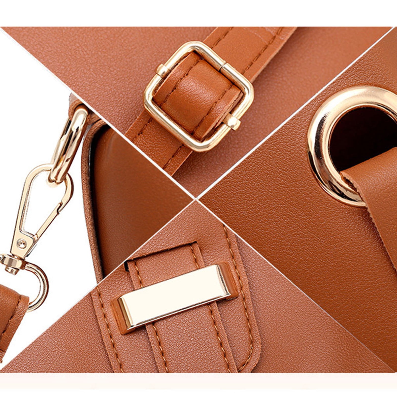 Quinlirra Set of 3 Purses for Women Tote Purse and Wallet Set Shoulder Satchel Bags, Women Handbag Wallet Tote Bag Shoulder Bag, Gifts for Women-Brown&Set of 3