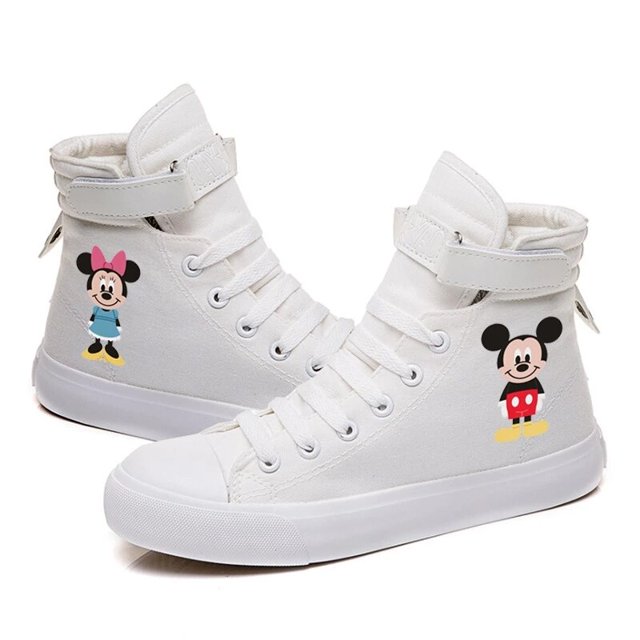 Disney Big Children dibujos animados Minnie Mickey Mouse suela suave zapatos casuales adultos hombres mujeres zapatos deportivos estudiante Running Shoes43- plantilla 26,5 cm Gao Jinjia LED