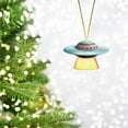 thumbnail image 2 of Luysn 1 Pcs Space Christmas Tree Ornament 2D Acrylic Ornaments Planet Astronaut Decor Wooden Hanging Xmas Open Decorations for Kids Rocket Ship Home Party Christmas Gifts Christmas Tree Decorations, 2 of 8