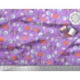 thumbnail image 2 of Soimoi Purple Cotton Jersey Fabric Leaves & Berries Fruits Decor Fabric Printed Yard 58 Inch Wide, 2 of 3