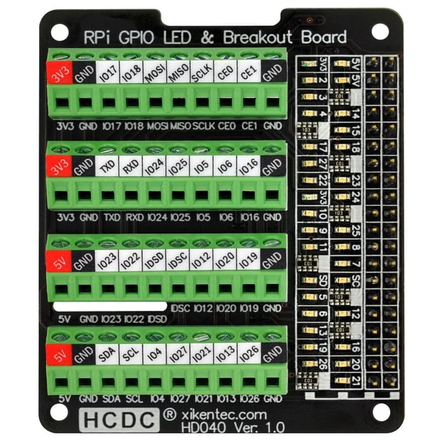 Placa de conexión HAT HCDC RPi GPIO LED de estado para Raspberry Pi