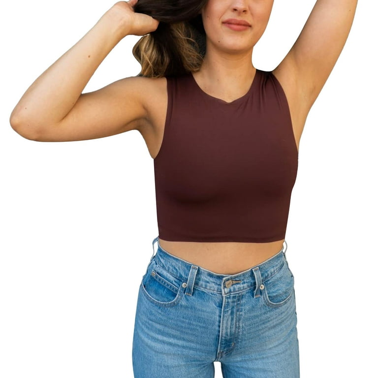 LBECLEY Off Shoulder Choker Bodysuit Women's Solid Color Short Ice Silk  High Elastic Sports Yoga Vest Shapewear Cute Halter Tops Women L 