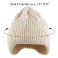 thumbnail image 2 of Gorro de invierno para mujer, cálido y cómodo, suave, elástico, informal, gorro de punto con calavera, apagado blanco, 2 of 5