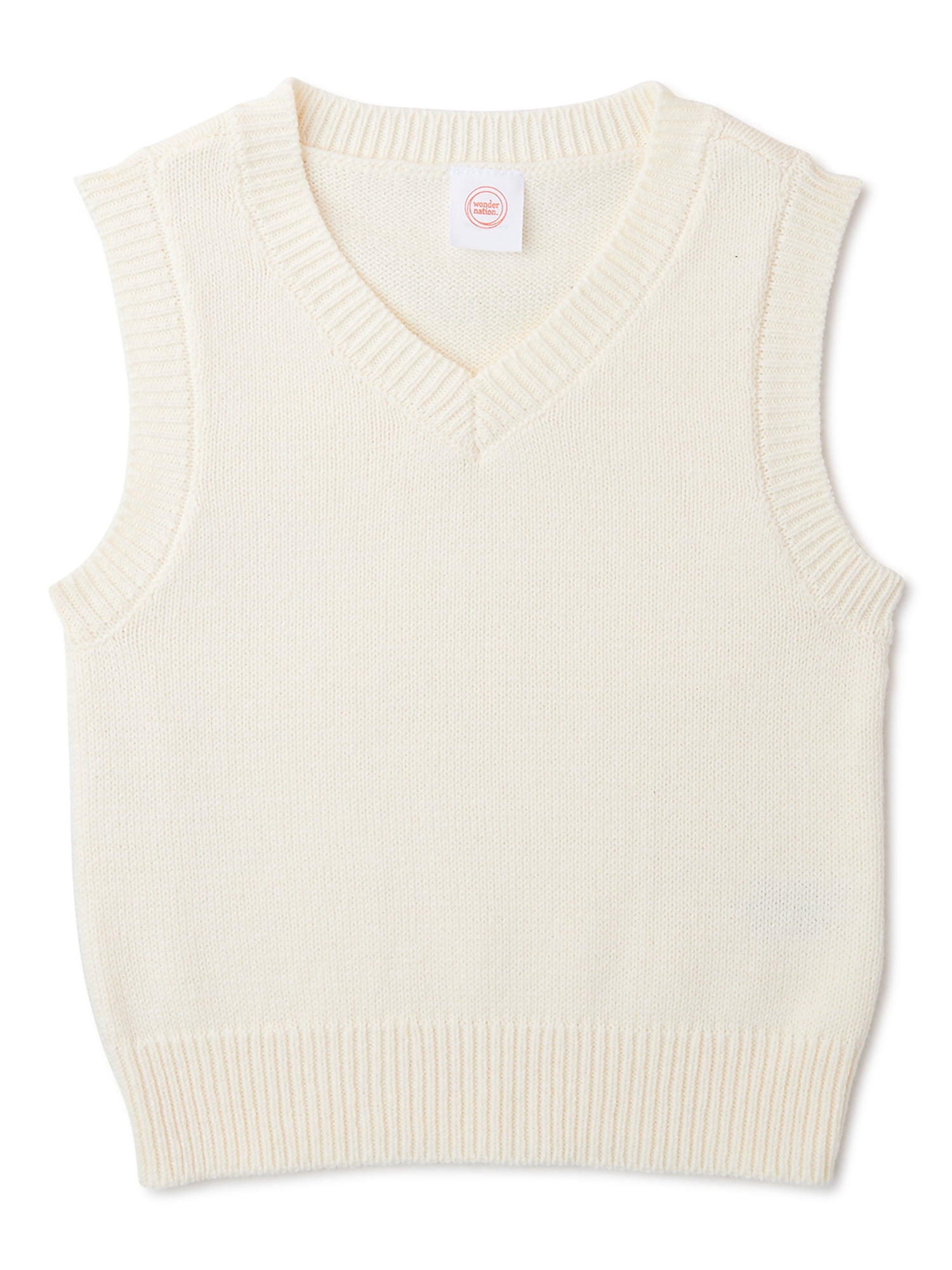 Wonder Nation Girls Sleeveless Sweater Vest, Sizes 4-18 & Plus