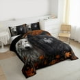 thumbnail image 3 of Feelyou 3D Wolf Queen Comforter Set for Teens, Autumn Maple Leaf Botanical Bedding Sets, Woodland Wildlife Reversible Bedding Comforter Set, Breathable Home Decor, 3-Piece, 3 of 8