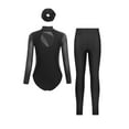 thumbnail image 2 of TTAO Girl's Full Body Dance Unitard Athletic Jumpsuit Active Bodysuit Biketard Tracksuit Figure Skating Outfit Black 6, 2 of 7