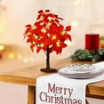 thumbnail image 6 of Poinsettia Tree Lamp with LED Lights - 23.6 Inch Battery Operated Lighted Tabletop Tree for Christmas Decor, Valentine's Day, Wedding, and Home Party Decoration, 6 of 8