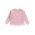 thumbnail image 5 of Acaics Girls' Long-Sleeve Layering T-Shirt: Round-Neck Ribbed Long-Sleeve Casual and Comfortable Base Layer Top With Lace Hem, Suitable for Ages 0–11, 5 of 10