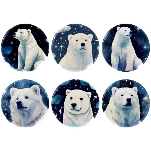 Galaxy Polar Bear Badges with Pins for Backpacks Parties Ties Hats Corporate Events Personalized Custom Photo Text Logo Button