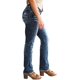 thumbnail image 3 of Pantalones vaqueros de pierna recta con dobladillo enrollado lavado para mujer, pantalones casuales de cintura media, azul, negro, azul, negro, grande, 3 of 5