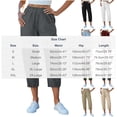 thumbnail image 3 of ClodeEU Women's Elastic Waist Linen Blend Capri Pants,Loose Fit Cropped Trousers with Pockets for Summer White,Women's Plus L, 3 of 8