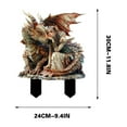 thumbnail image 3 of JilgTeok 1 Packs Bohemian Style Dragon and Beautiful Fairy Girl Stake Garden Statue Ornament Waterproof Courtyard Floor Insertion Pendant for Garden, Lawn, Flower Pots, 3 of 8