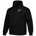 thumbnail image 2 of Men's Dunbrooke Black Atlanta Falcons Big & Tall Dakota Canvas Hoodie Full-Zip Jacket, 2 of 4