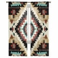 thumbnail image 3 of Boho Brown Teal Red Sheer Curtains 84 Inches Long 2 Panels Set, Window Sheer Curtains for Living Room/Bedroom, Southwestern Geometric Art Vintage Light Filtering Rod Pocket Curtain 52'' x 84'' x 2, 3 of 7