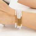 thumbnail image 3 of Gold Beaded Bracelets for Women, 18K Gold Plated Stackable Stretch Bead Ball bracelet Set Jewelry Gifts for Women Teen Girls, 3 of 5