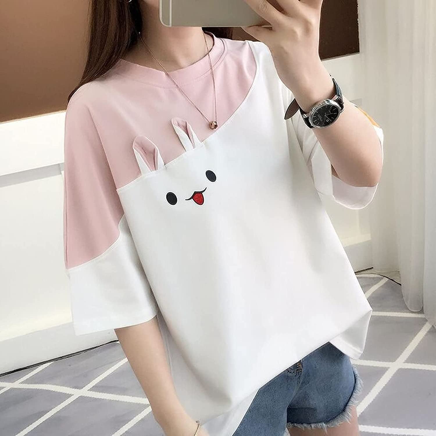 Teens Cute T-Shirt Kawaii Ice Cream Bear Bunny Print Tee Japanese  Colorblock Slit Short Sleeve T-Shirts Girl's Summer T-Shirt Tops ·  HIMI'Store · Online Store Powered by Storenvy