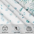 thumbnail image 3 of Summer Coastal Round Tablecloth 60 Inch Nautical Sea Turtle Seaweed Jellyfish Polyester Table Cloth Rustic Farmhouse Beach Theme Table Cover for Kitchen Dinner Party Decor, 3 of 7